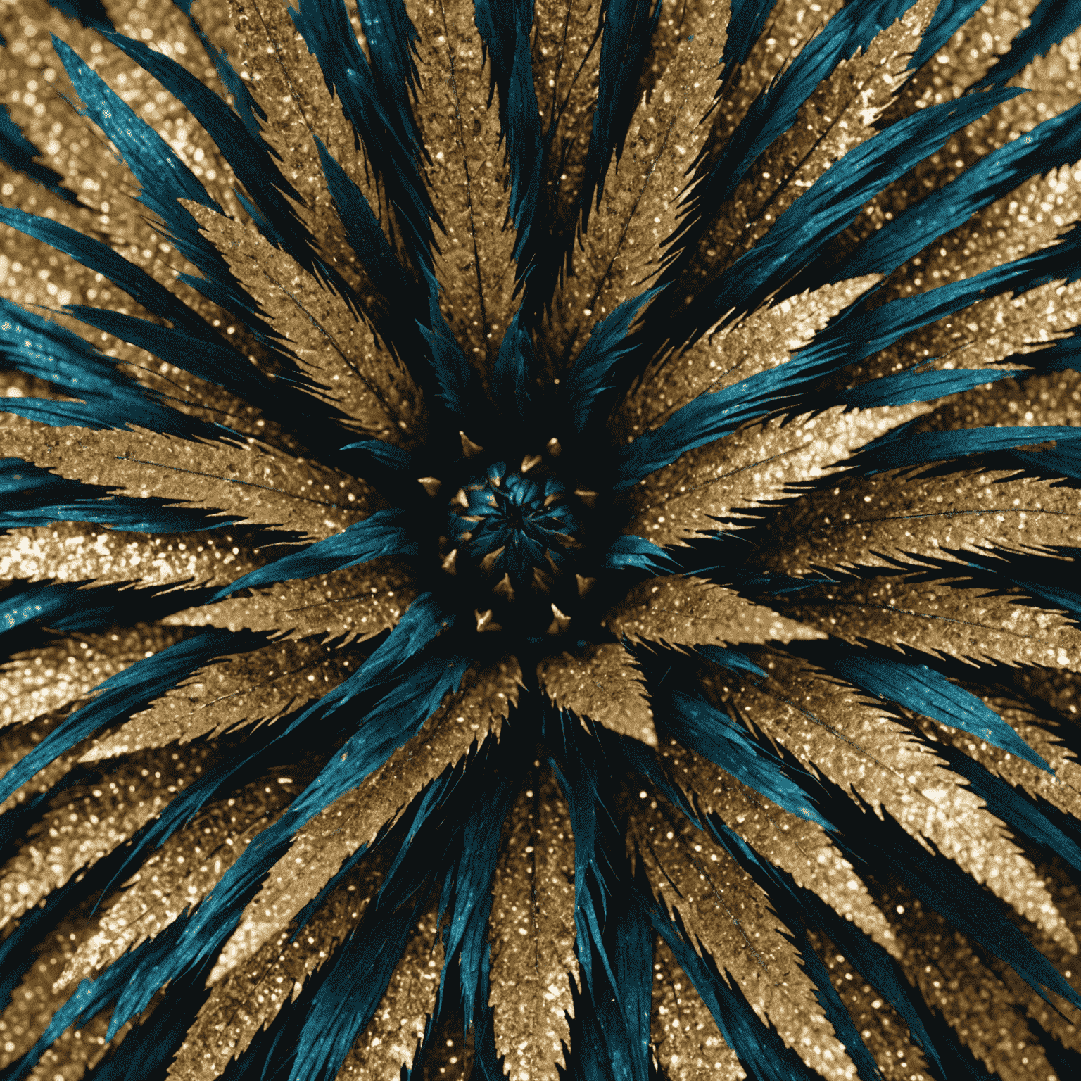 Close-up of a dog's fur with vibrant glitter applied in a punk-inspired pattern, showcasing the sparkle effect